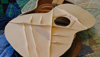 Orchestra Prototype 9X, showing the block that will house the fully-supported neck