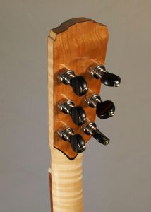 Orchestra Prototype #9X, back of headstock with banjo-style tuners