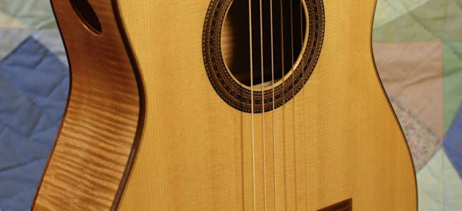 classical guitar front, detail