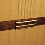 classical guitar front, bridge detail