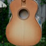Dye being applied to a sunburst-finished guitar top