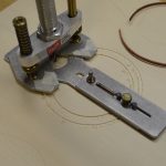 Cutting the sound hole and rosette rings.