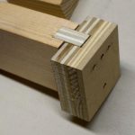 Neck joint assembled, showing inside of head block