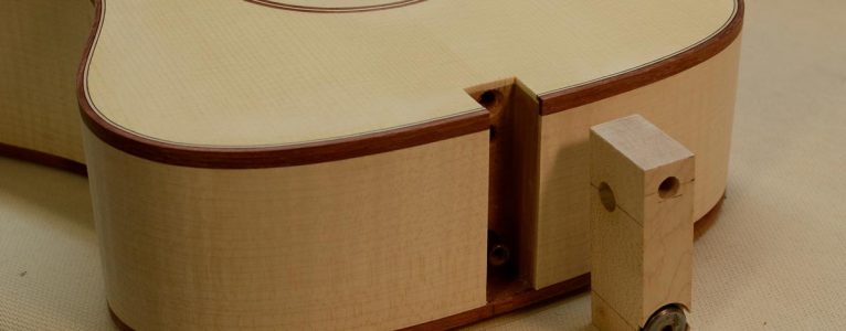 The neck mortise and the floating tenon for the adjustable neck joint.