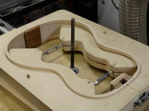 The rim has been radiused and awaits the top and back.