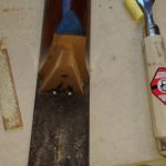 A guitar neck, showing the dovetail tenon