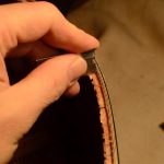 Scraping the lining ledge inside the purfling.