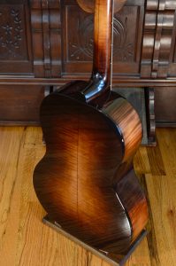 The back of a maple guitar body.