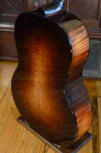 The back of a maple guitar body.
